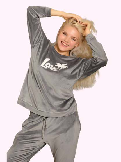 Winter Tracksuit - Women's Pajamas - 2 Piece Set of Sweatshirt and Pants - Printed with Different Graphics and Specially Designed to Provide Comfort and Refreshment While Sleeping