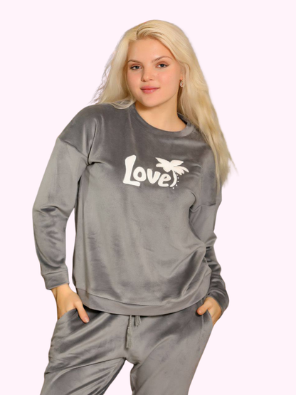 Winter Tracksuit - Women's Pajamas - 2 Piece Set of Sweatshirt and Pants - Printed with Different Graphics and Specially Designed to Provide Comfort and Refreshment While Sleeping