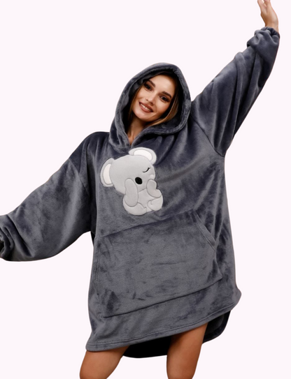 LECOPOOR Women's Oversized Hoodie, Sherpa Fleece Wearable Blanket, Adult Hooded Blanket, Soft Warm Oversized Sweatshirt for Women